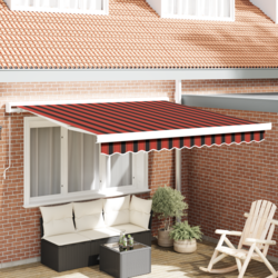 Skrovita tenda Crvena i Crna 350 x 250 cm Tkanina i Metal