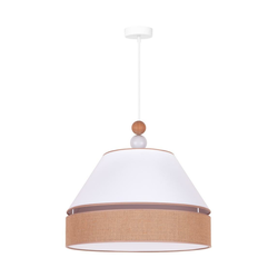 Duolla - Luster na sajli AVIGNON 1xE27/15W/230V prečnik 50 cm bela/smeđa