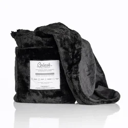 Splash Blanket Furlush Black on Black Medium