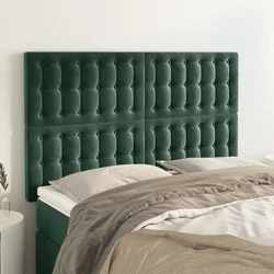 Uzglavlje tamnozeleno 144x5x118/128 cm baršunasto