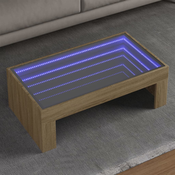 Stolić s beskonačnim LED svjetlima boja hrasta 90x50x30 cm