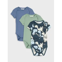 Sinsay - Pamučni bodi sa motivom dinosaurusa 3 pack - mid blue