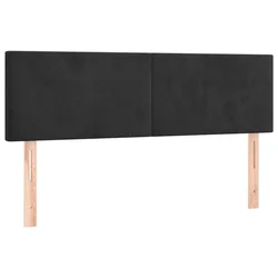 Vidaxl Posteljno vzglavje črna 144x5x78/88 cm žamet