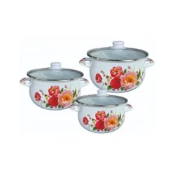 Rosberg r54518f3g šerpa set 18/20/22cm bela sa cvećem ( 006890 )