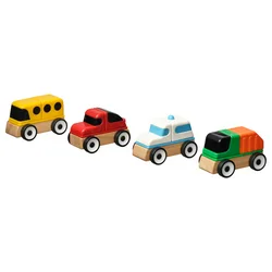 LILLABO Automobil, 4 kom., sportski automobil/školski autobus kamion za recikl/policijski auto/raznobojno