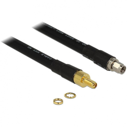 Delock WLAN antenski priključni kabel [1x RP-SMA-utikač - 1x RP-SMA-utičnica] 0.40 m crne boje Delock