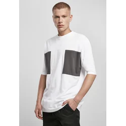 Large double pocket T-shirt white/asphalt