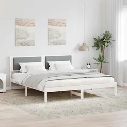 Krevetna konstrukcija s uzglavljem Svijetlo siva 200 x 200 cm