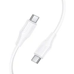 Hoco USB-C–USB-C kabel Hoco 3 A, 60 W, silikonski, 1 m, X124, bel