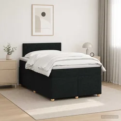 vidaXL Postelja boxspring z vzmetnico Črna 120 x 190 cm Blago