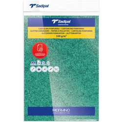 Papir glitter A4 330g pk3 Sadipal Fabriano S0020306 zeleni
