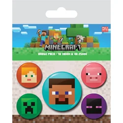 Bedževi Pyramid Minecraft (Heads) - Badge Pack