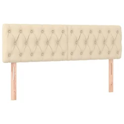 Vidaxl Posteljno vzglavje krem 160x7x78/88 cm blago