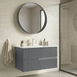HANAH HOME Kupatilski ormarić sa umivaonikom i ogledalom (2 komada) Moonlight 90 v2 390