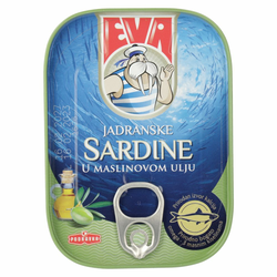 SARDINE V OLJČNEM OLJU, EVA, 100G