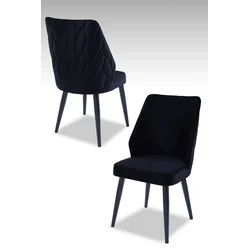 Hanah Home Set stolica Pufi, 48x90x43 cm, 2 komada, Crne
