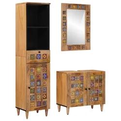 Set namještaja za kupaonicu 3 pcs Prirodna Čvrsto drvo manga