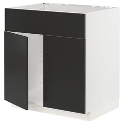 METOD Pod.elem.sudop. i 2vrata/front, bela/Nickebo boja antracita, mat, 80x60 cm