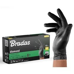 Bradas Zaštitne rukavice Diamond Nitril, Veličina 10 Crne