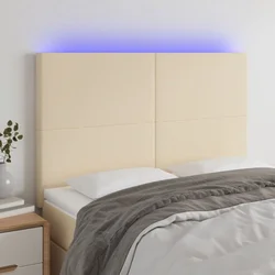 LED uzglavlje krem 144x5x118/128 cm od tkanine
