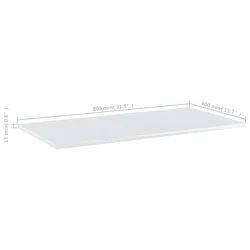 Police za knjige 8 kom visoki sjaj bijele 80x40x1,5 cm iverica