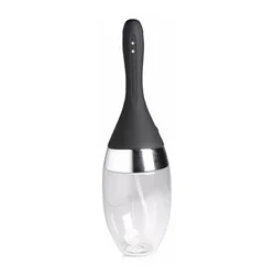 XR Brands CleanStream Vibrating Enema System, Silicone, 360° Jets, Black XRB913A