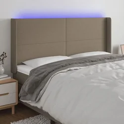 Vidaxl vidaXL Vzglavje postelje z LED svetlobo sivo-rjavo 183x16x118/128 cm blago