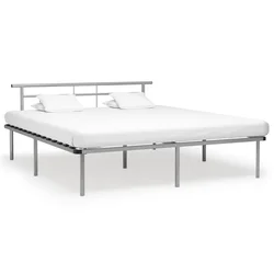 Vidaxl Posteljni okvir siv kovinski 200x200 cm