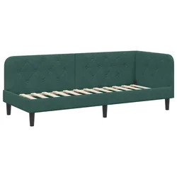 Vidaxl Kotna postelja Temno zelena 80 x 200 cm Žamet