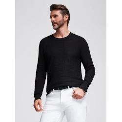Ombre Structured mens sweater with round neckline - black