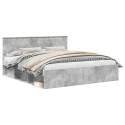 Vidaxl Konstrukcija postelje Beton 180 x 200 cm Konstruiran les
