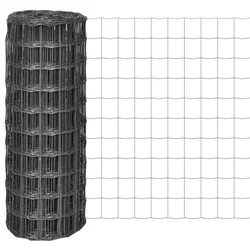 Vidaxl Evro ograja iz jekla 25x1 m siva