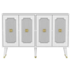 Hanah Home Konzola Derasi, 120x80x30 cm, Belo-zlatne boje
