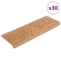Prostirke za stepenice 30 kom 65x21x4 cm bež pravokutni rub