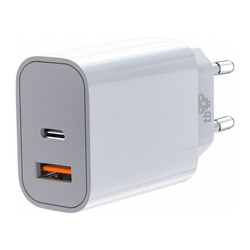 TB polnilec USB-C + USB-A 2x3A bele barve