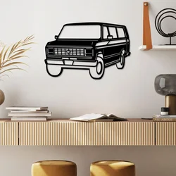 Wallity Zidna dekoracija FORD Club Wagon Old Van, 60 x 40 cm, Crna