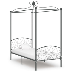 Okvir za krevet s nadstrešnicom sivi metalni 90 x 200 cm