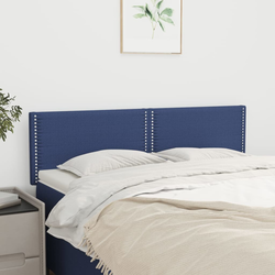 vidaXL Posteljno vzglavje 2 kosa modro 72x5x78/88 cm blago