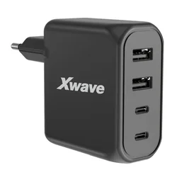 Xwave GaN100-2A2C GaN ultra-brzi punjac 100w, 2USB-A + 2USB-C, za mobilne tablete Crni