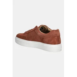 Superge iz semiša Calvin Klein CLEAN CUP LOW LACEUP OXF SU rjava barva, HM0HM01880
