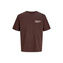 JACK & JONES Majica JORSUMMER čokolada/volneno bela