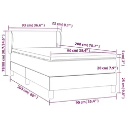 Krevet s oprugama i madracem crni 90 x 200 cm od umjetne kože