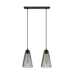 Luster na sajli TORRI 2xE27/15W/230V crni