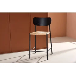 Venture Design Barski stol Polly 55x52x101 cm črne barve