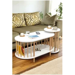 Hanah Home Set stočića za kafu, 2 komada, Beli