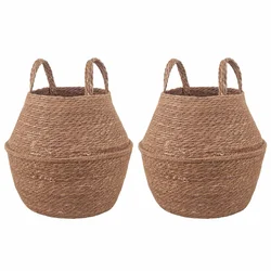 Saksija za biljke s ručkama 2 pcs Prirodna O 22 x 20 cm