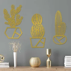 Wallity Zidna dekoracija Cactus-2, 25 x 45 cm, Zlatne boje