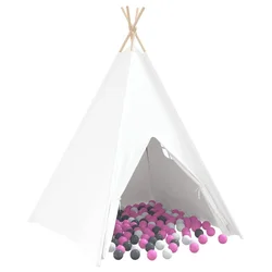 Teepee šator Bijelo 120 x 120 x 150 cm Tkanina i plastika