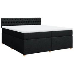 vidaXL vidaXL Box spring postelja z vzmetnico črn 200x200 cm blago, (21309476)
