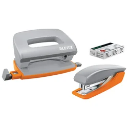 Set uredski (bušač 2 rupe 10 listova  plus  stroj za spajanje 15 listova) urbanchic leitz 55996188 sivi
